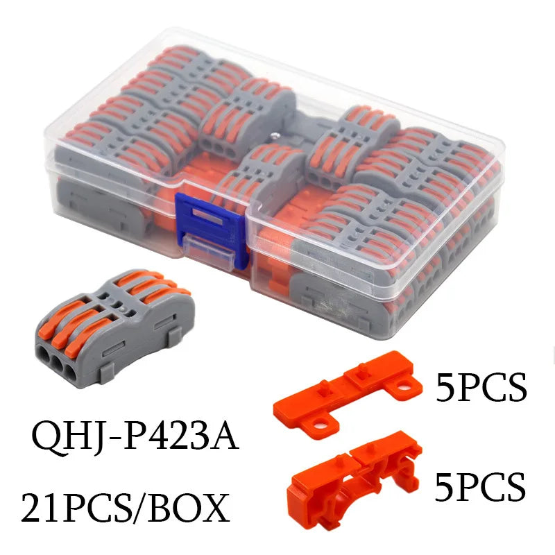 Mini Wire Electrical Connector Boxed 222 LED Strip Lighting Quick Connectors Universal Compact Conductor Push-in Terminal Blocks